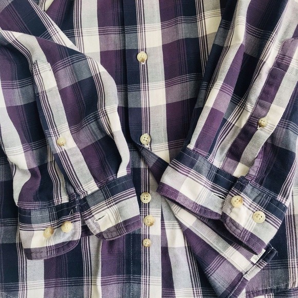 EDDIE BAUER Shirt Mens XL Button Down Relaxed Fit Plaid Long Sleeve 100% Cotton - Picture 6 of 9